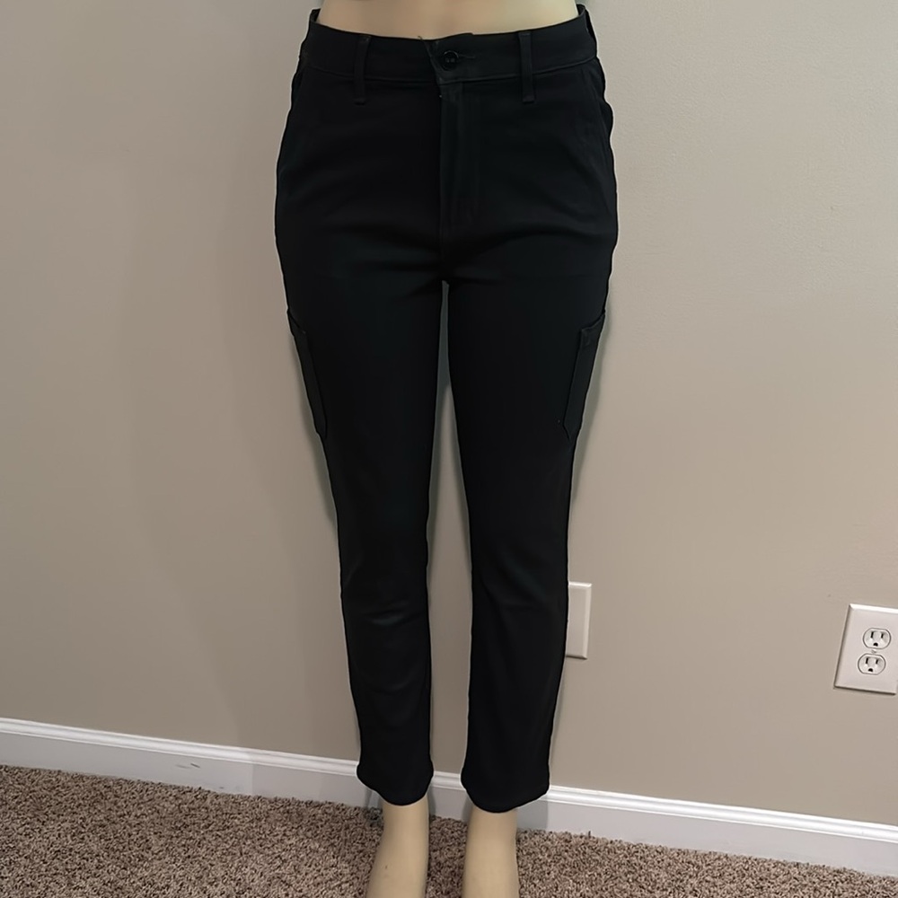Paige Jolie Coated Straight-Leg Crop Pants size 30 - Picture 9 of 16